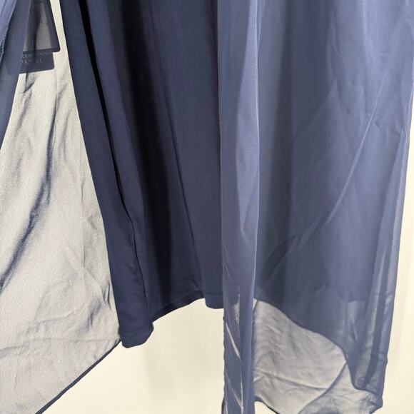 Adrianna Papell Dress SZ Small NWT Navy Chiffon Overlay Draped Evening Cocktail - Picture 10 of 16